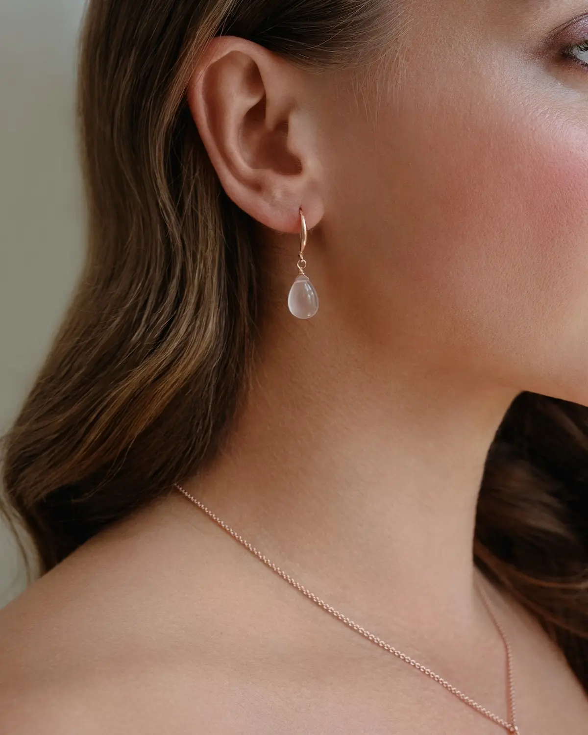 Schimmernde Rosenquarz-Ohrringe von Sternenauge, 925 Sterling Silber in filigranem Design