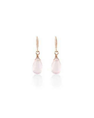Produktfoto der Sternenauge Ohrringe Rosie als minimalistischer Studio-Freisteller zur perfekten Erkennbarkeit von Materialstruktur, Rosévergoldung und Edelsteintextur.