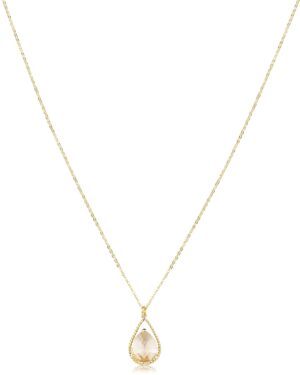 Kristall Anhänger Kette goldfarben