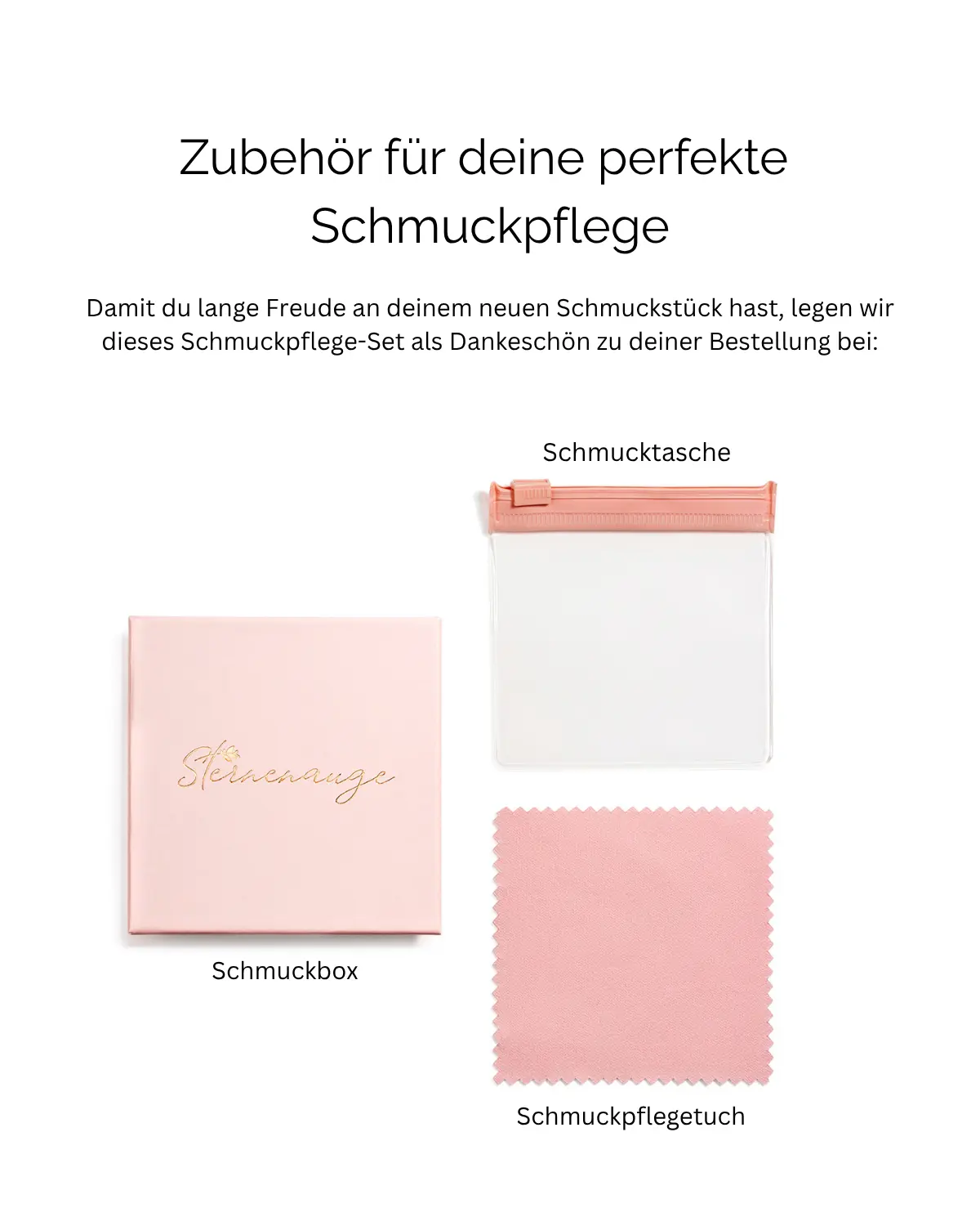Sternenauge Schmuckpflege-Set mit Poliertuch und Sachet als Beigabe zum Braut-Armband Aurelia