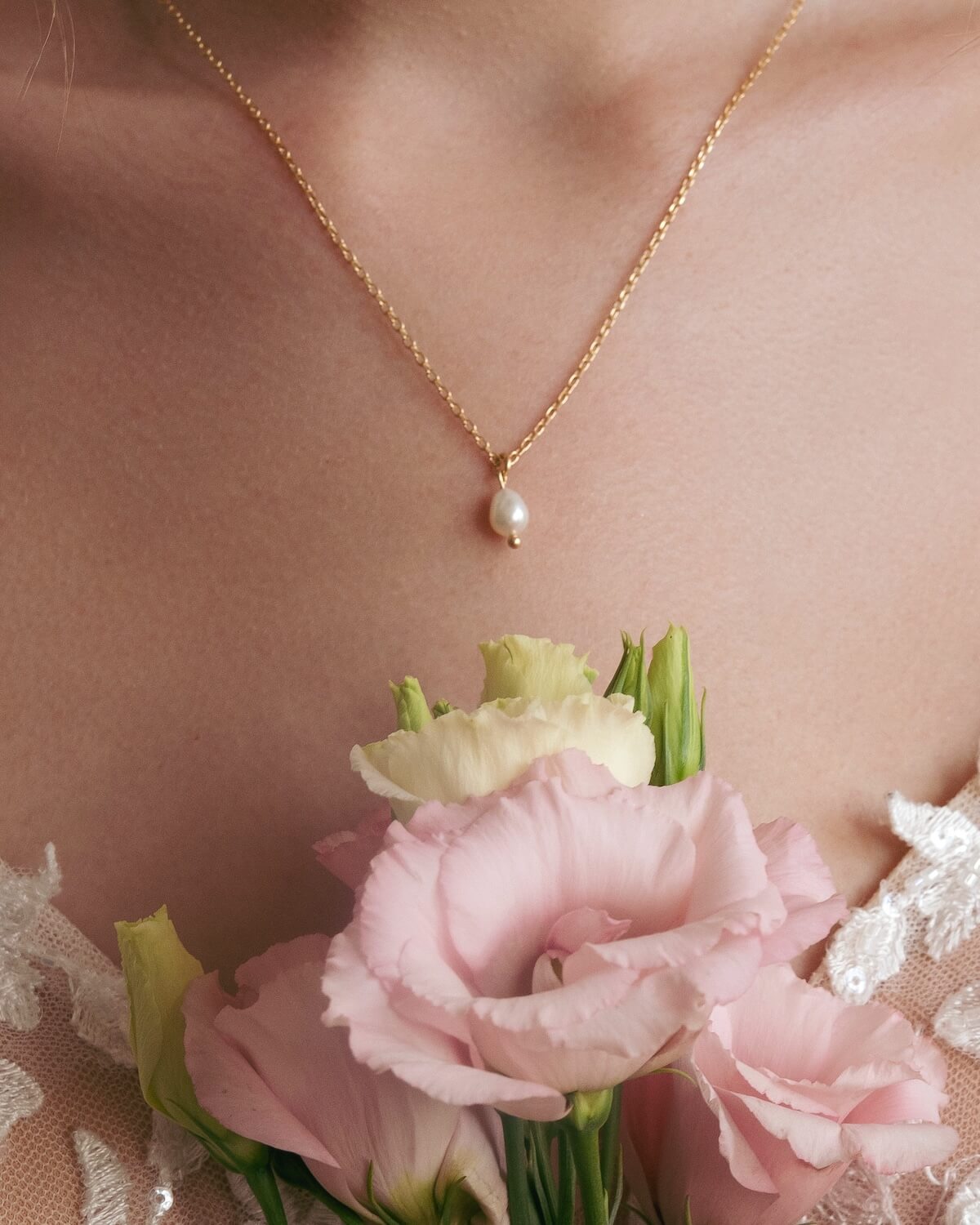 Sternenauge Detailansicht Perlen Halskette MILA