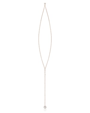 Roségoldfarbene Rückenkette AURELIA mit Zirkonia Steinen von Sternenauge