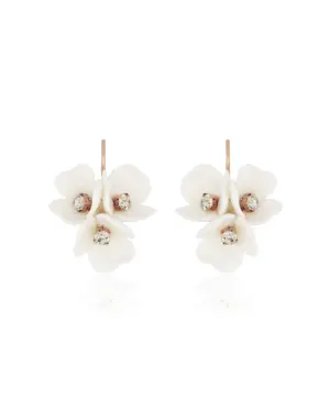 Filigrane Blüten Ohrringe mit handgefertigten Blumen und Strass aus 925 Sterling Silber 18K rosévergoldet, romantischer Brautschmuck von Sternenauge