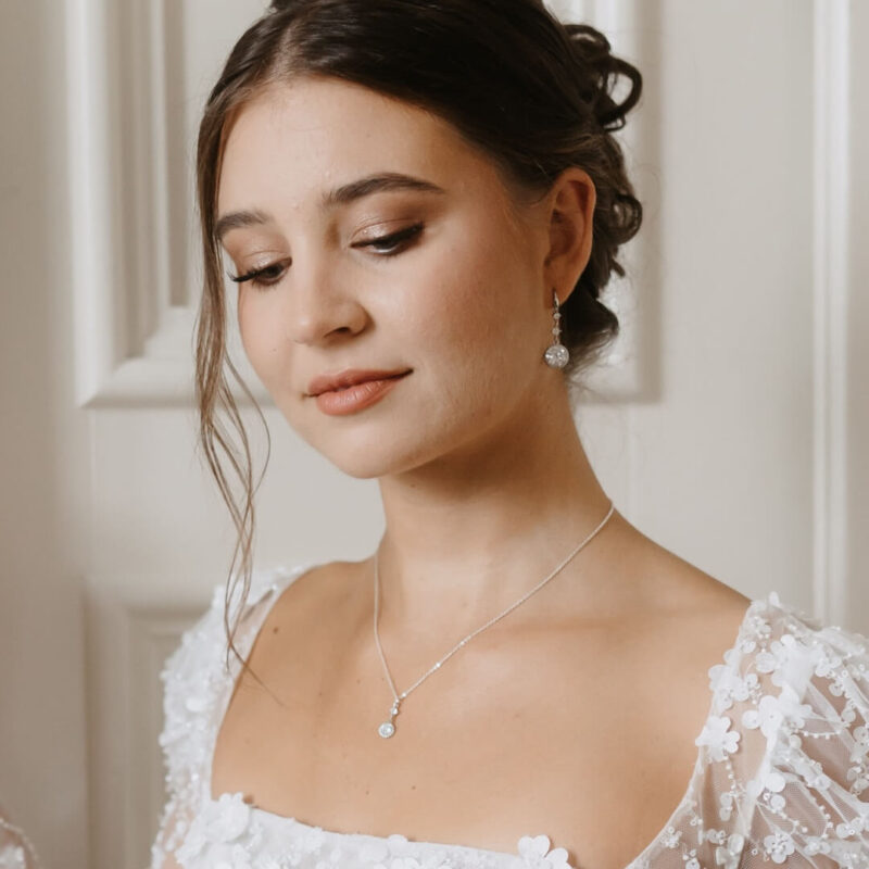 Hochzeit Kette AURELIA von Sternenauge silberfarben