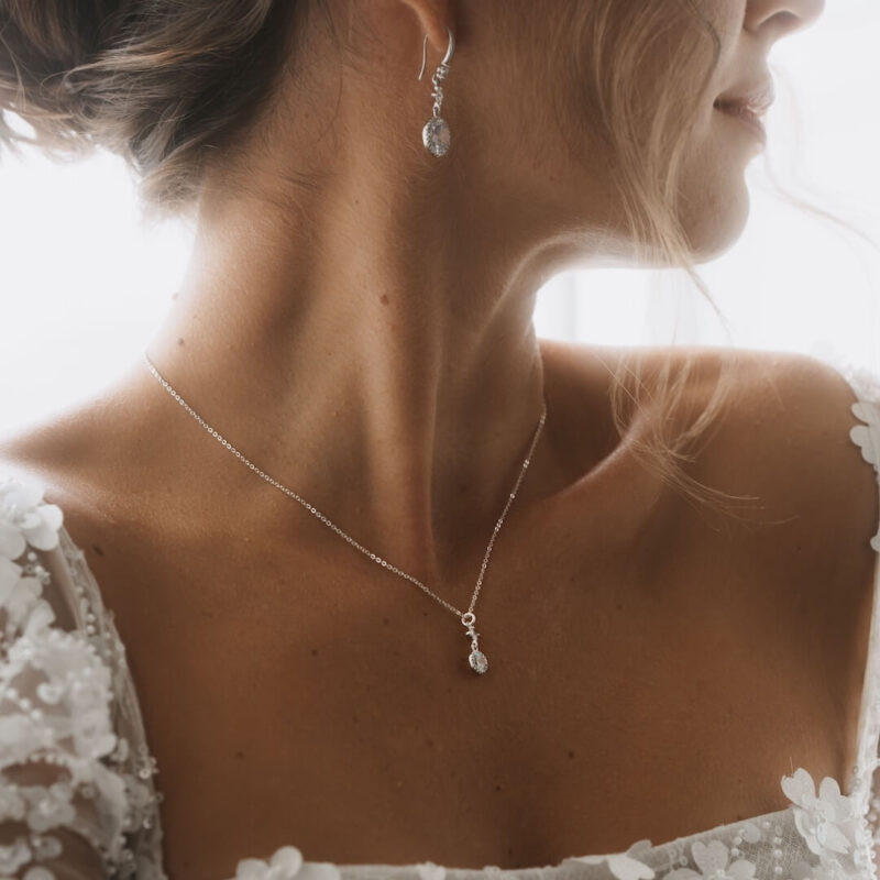 Hochzeit Kette silberfarben AURELIA von Sternenauge