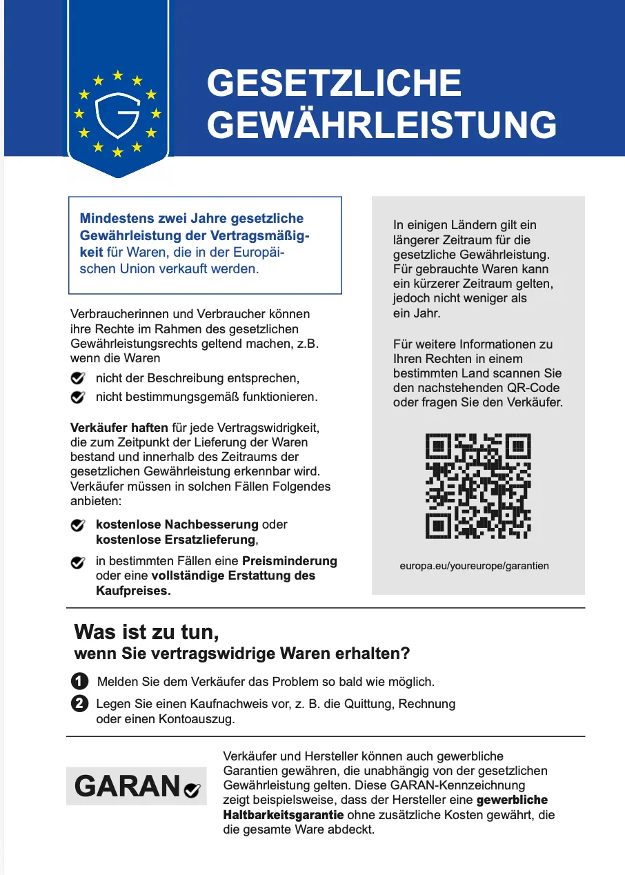 Gewährleistungslabel