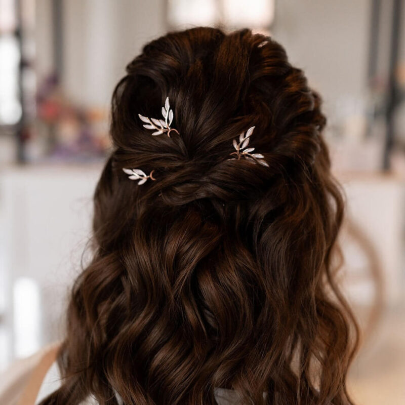 Haarschmuck Blätter Haarnadel Set für die Hochzeit FIONA