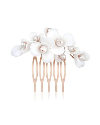 Haarkamm Blumen Hochzeit EMILIA in Farbe Roségold