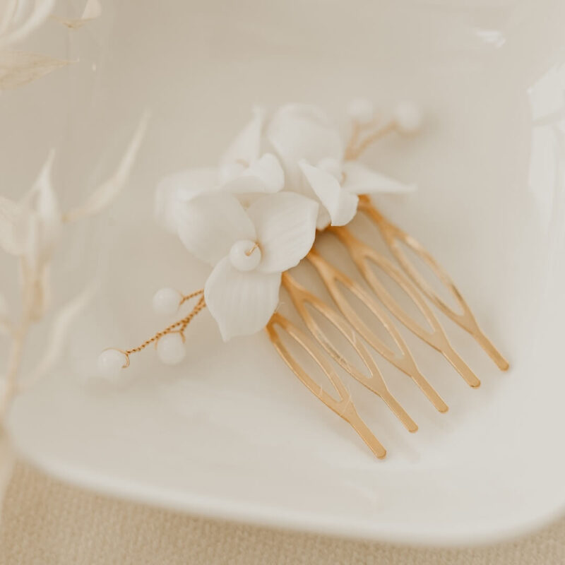 Moderner Blumen Haarkamm YVETTE von Sternenauge