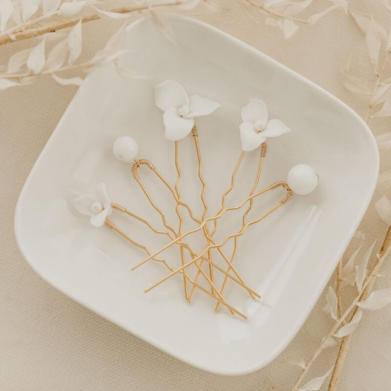 YVETTE Braut Blumen Haarschmuck als Haarnadel Set von Sternenauge