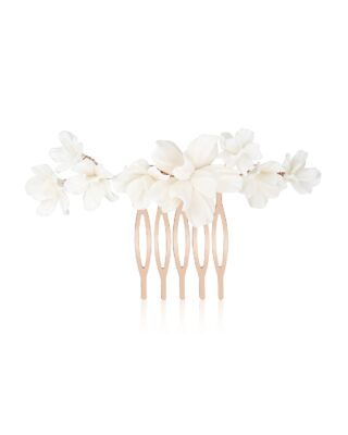 Hochzeit Haarkamm mit Blumen in Farbe Roségold