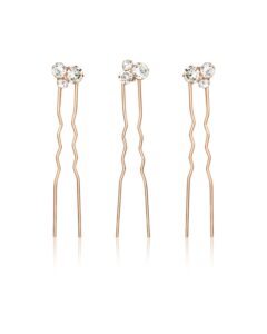 Haarnadeln mit Strass Roségoldton