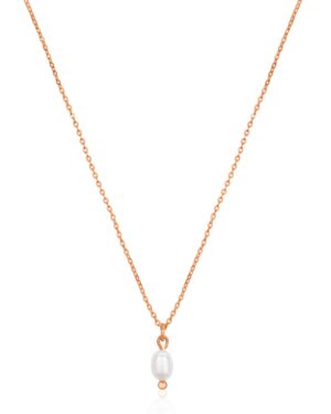 Perlenkette Hochzeit MILA Farbton Roségold