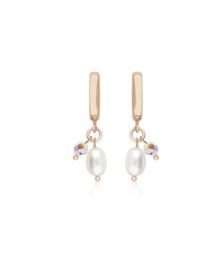 Roségoldfarbene Perlen Creolen ALEXIS von Sternenauge