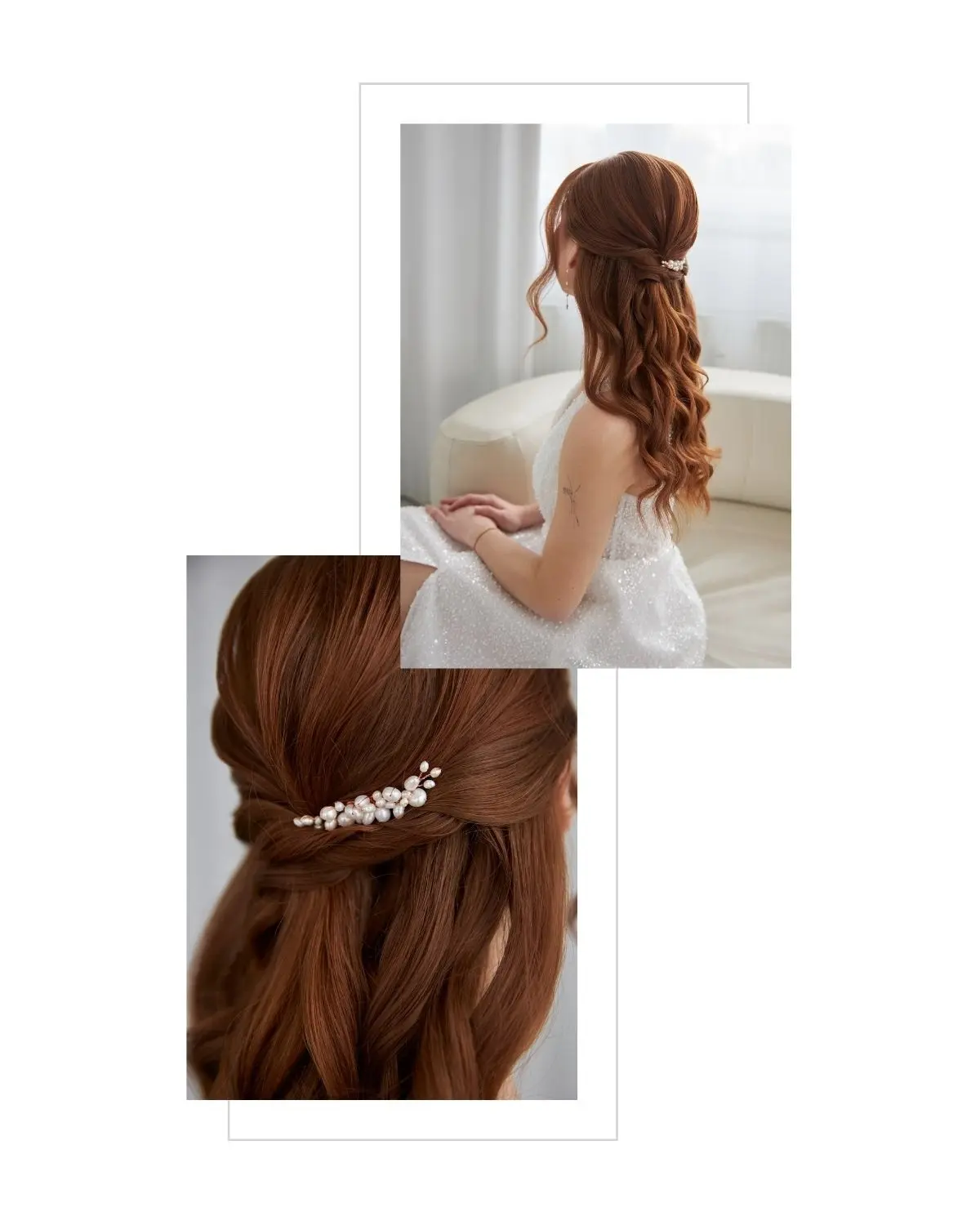 Sternenauge Brauthaarschmuck NORA, Haarkamm mit Süßwasserperlen, für halb offene Brautfrisuren, handgefertigt im Atelier Sternenauge