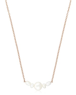 Roségoldfarbene Halskette mit echten Süßwasserperlen NORA von Sternenauge