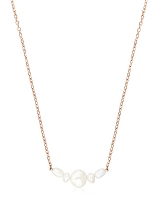 Roségoldfarbene Halskette mit echten Süßwasserperlen NORA von Sternenauge