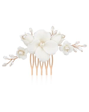 ALBA Haarkamm Blumen roségoldfarben von Sternenauge