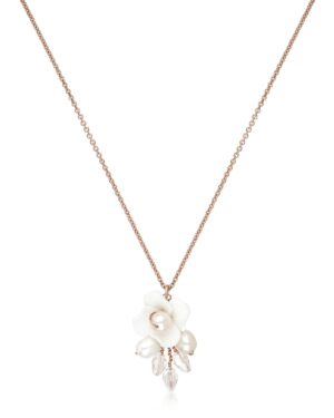 Blumen Halskette ALBA roségoldfarben von Sternenauge
