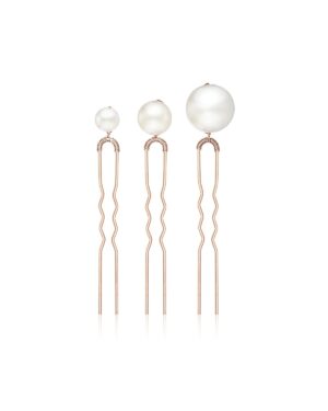 Roségoldfarbene Haarnadeln mit Perle ANNOUK für Brautfrisuren von Sternenauge