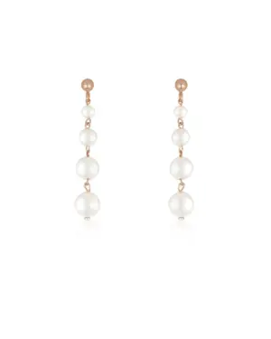 Lange Ohrhänger ANNOUK aus 925 Sterling Silber 18K rosévergoldet mit Muschelperlen-Drop, handgefertigter Brautschmuck von Sternenauge
