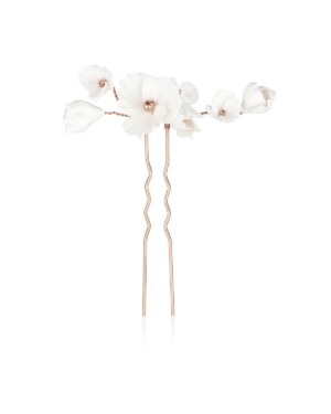 Roségoldfarbene Haarnadel mit weißen Blumen LEXI von Sternenauge