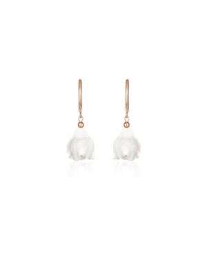 LEXI roségoldfarbene Creolen Ohrringe mit Blüte von Sternenauge