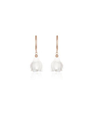 LEXI roségoldfarbene Creolen Ohrringe mit Blüte von Sternenauge