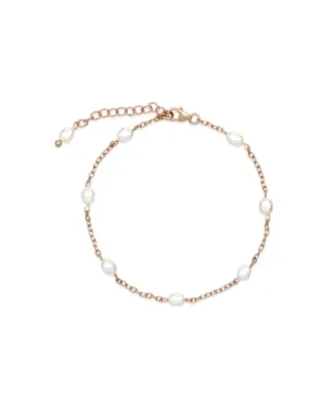Sternenauge Armband FELICITAS in Roségold, Handgefertigtes Schmuckstück mit 18K Rosévergoldung und feinen Süßwasserperlen