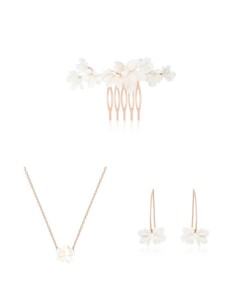 Sternenauge Schmuck-Set VALERIA mit weißen Blüten