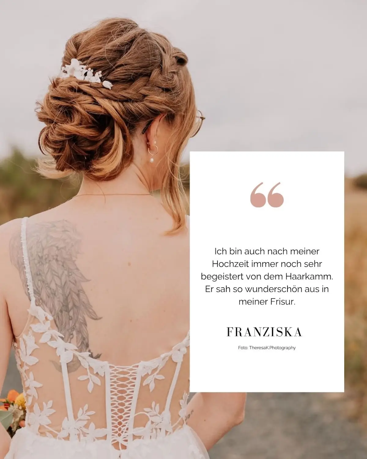 Echte Braut Stimme zu Haarkamm Felicitas mit Keramikblumen von Sternenauge