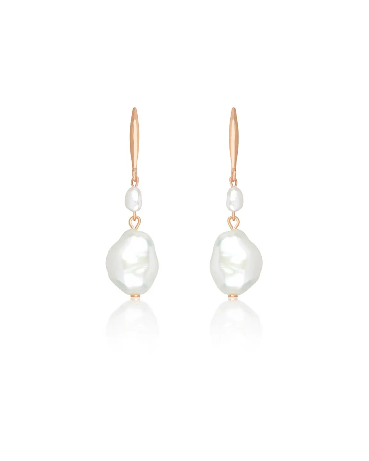 Handgefertigte FREYA Ohrringe aus 925 Sterling Silber mit 18K Rosevergoldung, puristisches Design der Sternenauge Manufaktur
