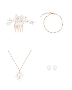 Schmuck-Set FELICITAS mit Blüten und Perlen von Sternenauge