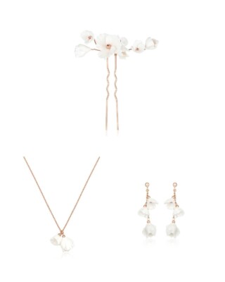 Sternenauge Bl&uuml;tenschmuck-Set LEXI mit wei&szlig;en Blumen