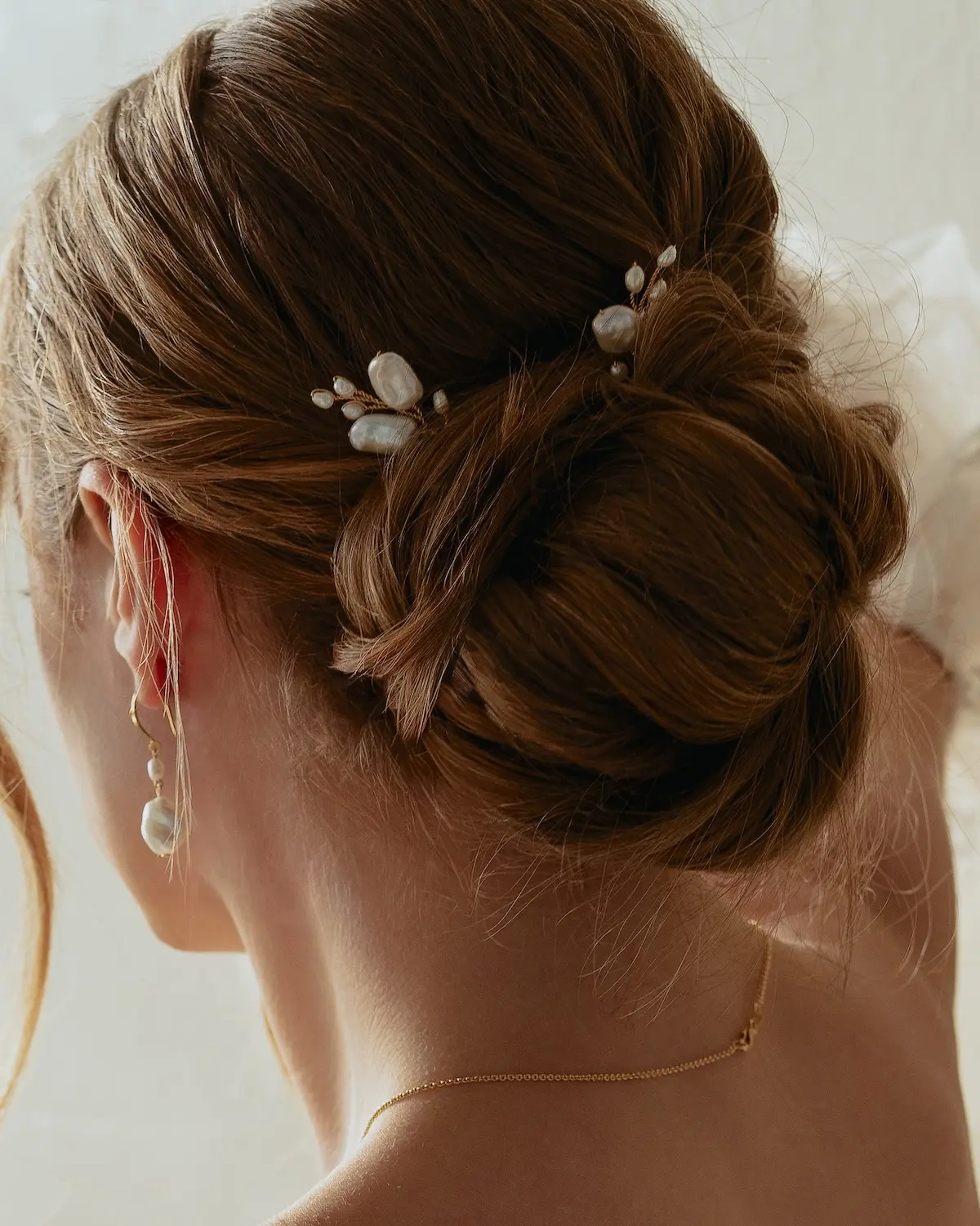 Sternenauge Keshi Perlen Haarnadel-Set f&uuml;r die Braut FREYA