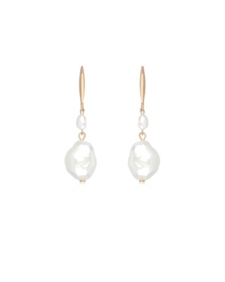 Ros&eacute;goldfarbene Ohrringe mit Keshi Perlen FREYA von Sternenauge