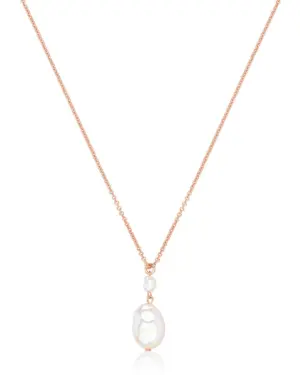 Sternenauge Manufaktur, FREYA Halskette mit organischer Keshi- und Süßwasserperle, handgefertigt in Roségold