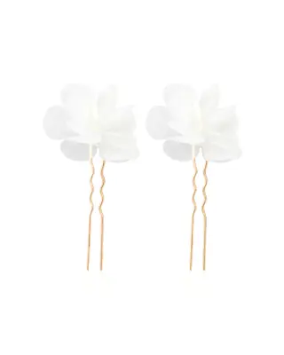 Sternenauge Haarnadeln CARRY mit Stoffbl&uuml;ten, f&uuml;r romantische Brautfrisuren, handgefertigte Unikate aus dem Atelier, in Ros&eacute;goldton