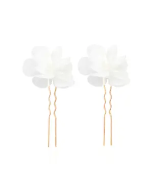 Sternenauge Haarnadeln CARRY, zarte Stoffblüten für elegante Brautfrisuren, handgefertigt im Atelier im Rheinland, Farbton Roségold