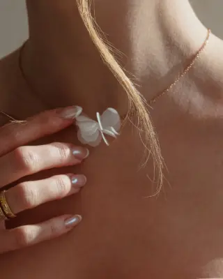 Sternenauge Halskette CARRY mit Stoffbl&uuml;te Detailansicht