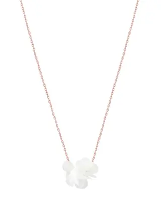 Sternenauge Halskette CARRY mit zarter Stoffbl&uuml;te, 925 Sterling Silber 18K Ros&eacute;vergoldung, perfekt f&uuml;r Hochzeiten und besondere Anl&auml;sse, handgefertigt