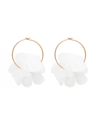 Sternenauge Stoffbl&uuml;ten Creolen CARRY, 925 Sterling Silber 18K ros&eacute;vergoldet, handgefertigt in der Manufaktur