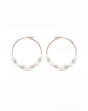 Creolen ALEXIS, federleichte Ohrringe aus 925 Sterling Silber mit 18K Rosévergoldung und Perlen-Desgin, handgefertigt im Atelier Sternenauge.jpg