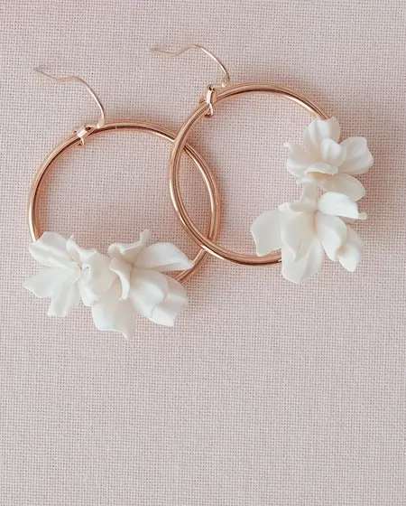 Florale Ohrringe, handgefertigt aus Sterling Silber mit 18K Ros&eacute;vergoldung, charaktervoller Ohrschmuck aus der Sternenauge Manufaktur