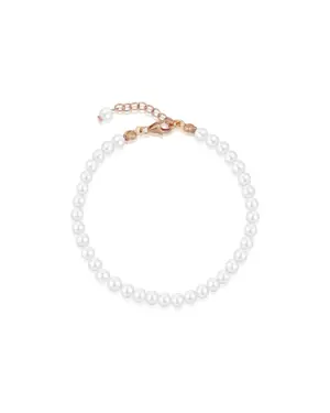 Elegantes Full-Pearl Armband ANNOUK in Roségold-Ton mit einer geschlossenen Reihe Muschelperlen und aus 925 Sterling Silber mit 18K Rosévergoldung von Sternenauge