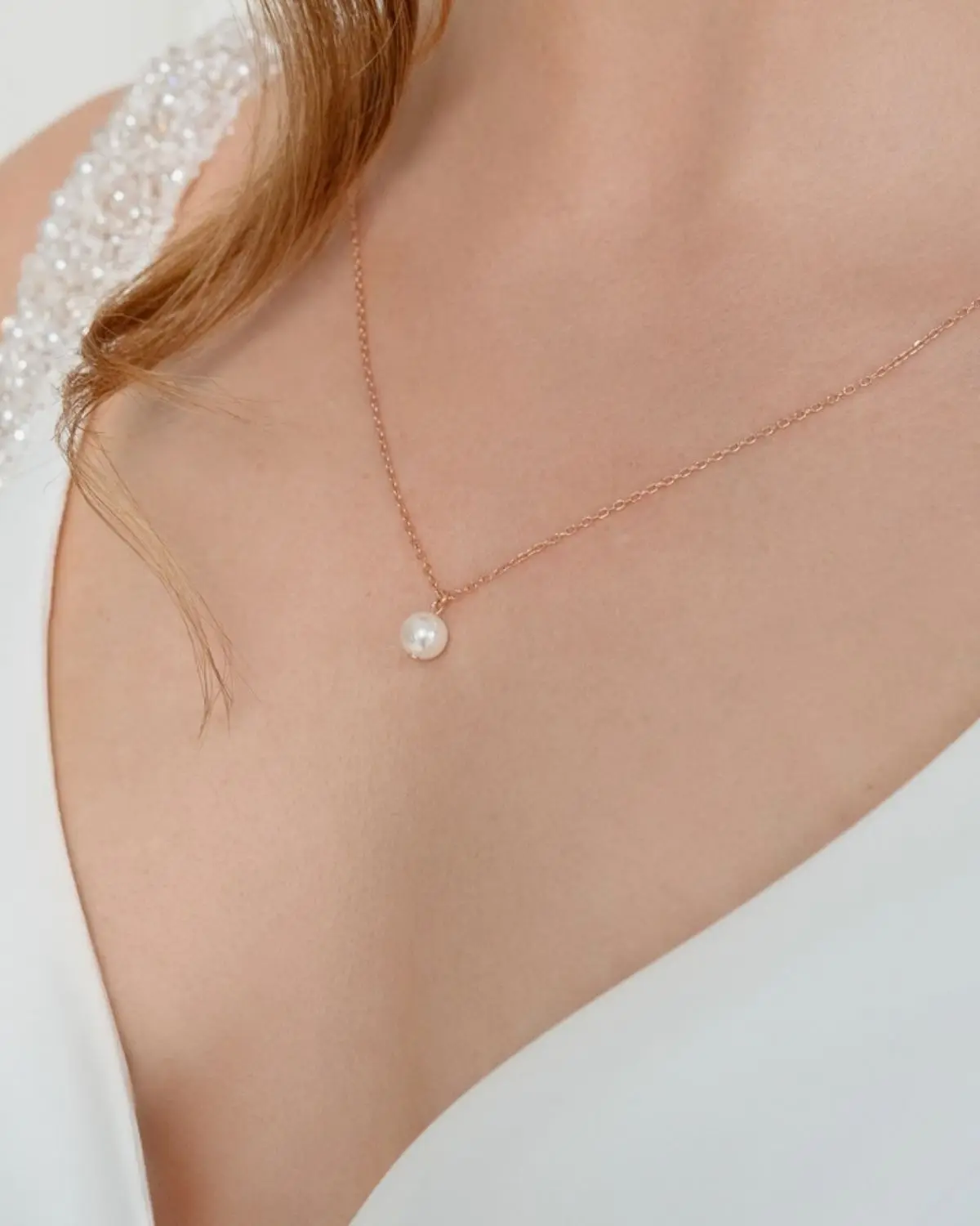 Filigrane Perlenkette als Vorderansicht der Annouk Rückenkette aus 925 Sterling Silber von Sternenauge