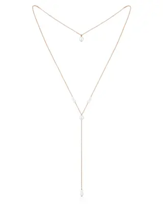 Produktansicht der filigranen Rückenkette Annouk in Y-Form aus 925 Sterling Silber mit 18K-Rosévergoldung