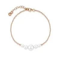 Armband aus 925 Sterling Silber mit 18K-Rosévergoldung mit Muschelperlen aus der Sternenauge Armbänder-Kollektion für Bräute
