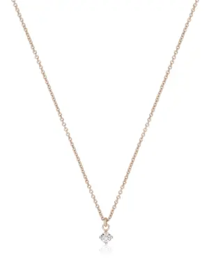 Zarte Halskette mit kleinem Zirkonia Anhänger für die Braut aus 925 Sterling Silber mit 18K-Rosévergoldung von Sternenauge